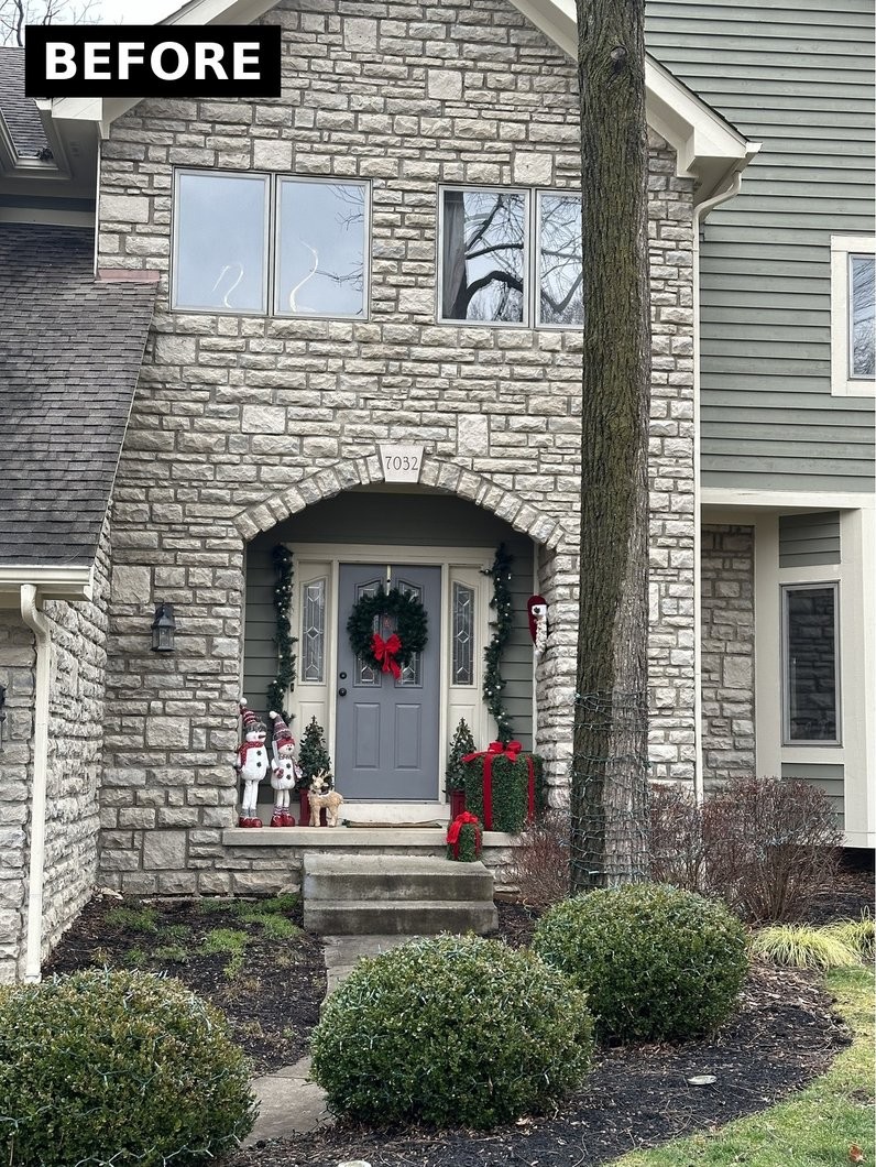 Before: dated tan and olive exterior in Dublin, OH